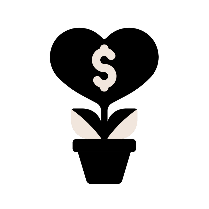Money flower in a pot symbolizing manifesting wealth.