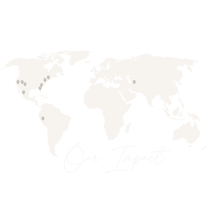 map of the world representing the impact that everlur's crystal bracelets make