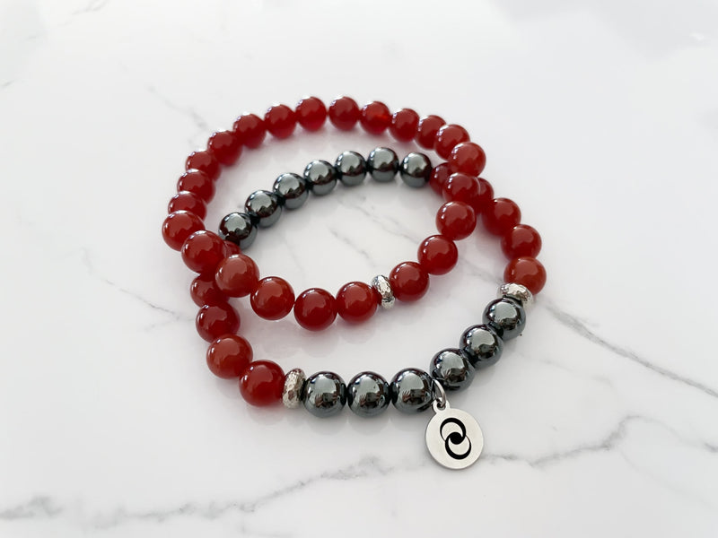 Cherry / Strawberry Quartz Bracelet 6 mm Beads Lab Stretchable Elastic