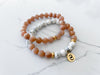 Confidence bracelet set with peach moonstone