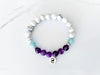 health crystal bracelet with amethyst, howlite, and amazonite